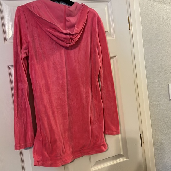 Women’s sz M Joe Boxer Terry hooded sweatshirt peach - Picture 2 of 2